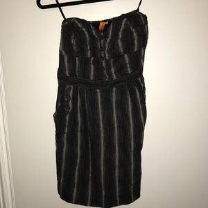 Bcbg generation black and gray strapless dress